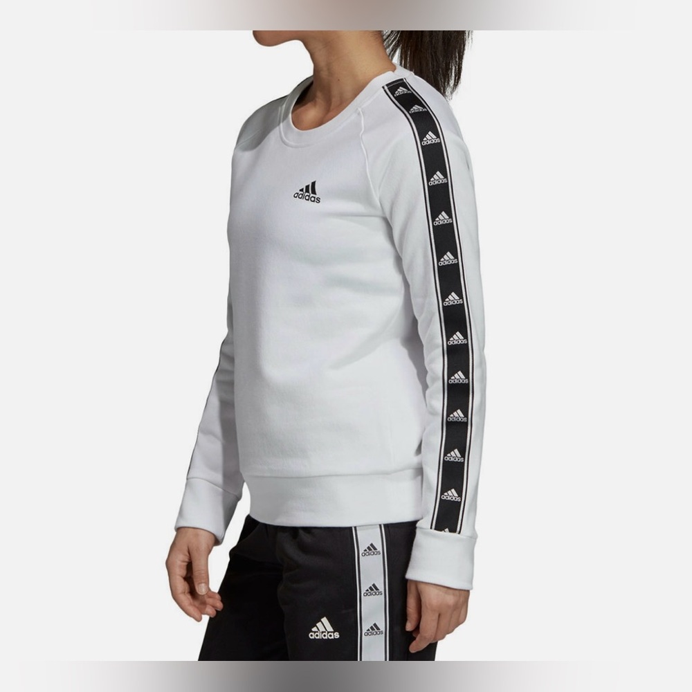 Adidas Women's White and Black Sweatshirt - Size Small | New with Tags